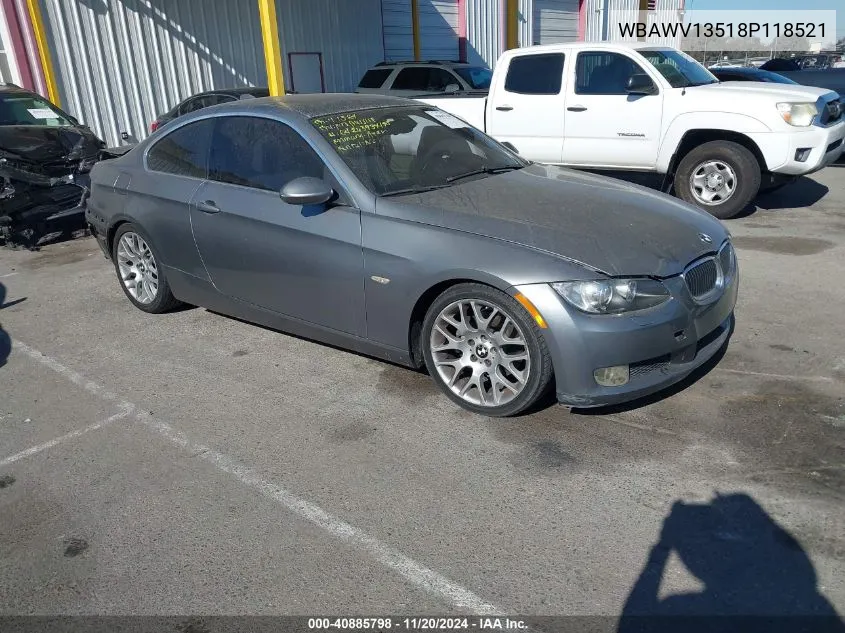 2008 BMW 328I VIN: WBAWV13518P118521 Lot: 40885798