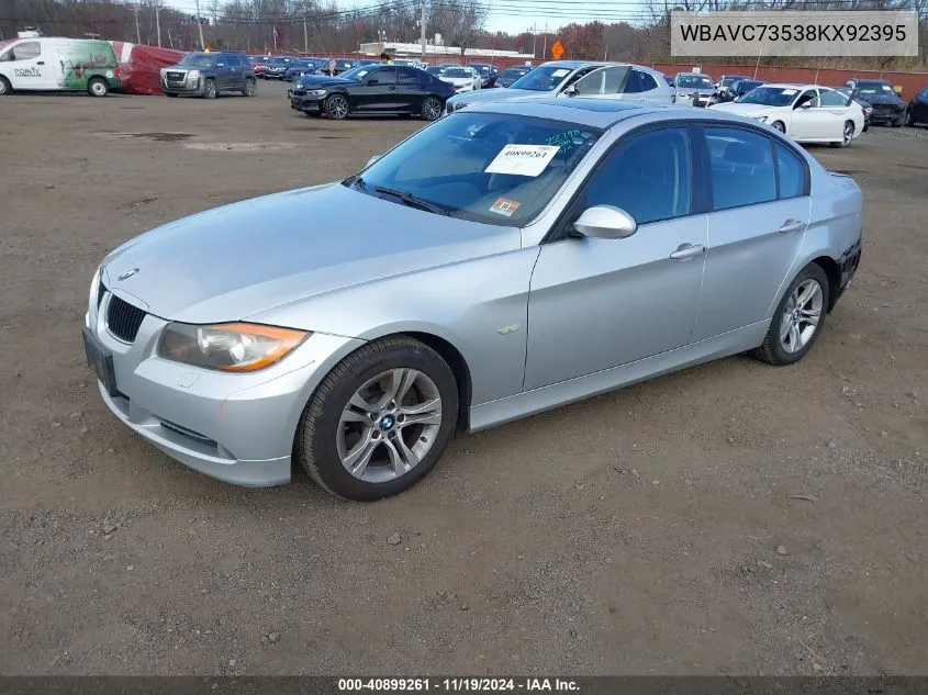 2008 BMW 328Xi VIN: WBAVC73538KX92395 Lot: 40899261