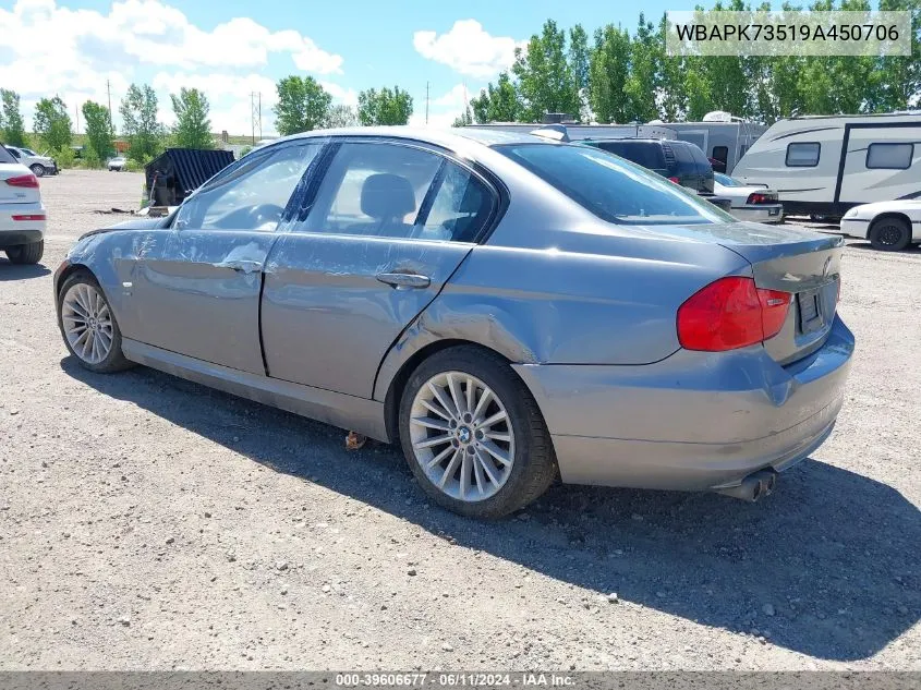 2009 BMW 328I xDrive VIN: WBAPK73519A450706 Lot: 39606677