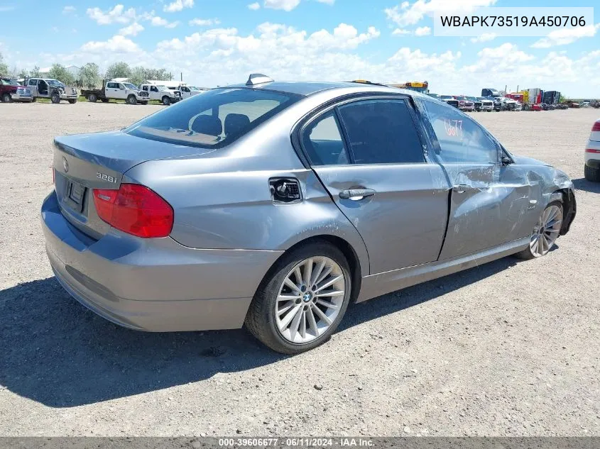 2009 BMW 328I xDrive VIN: WBAPK73519A450706 Lot: 39606677