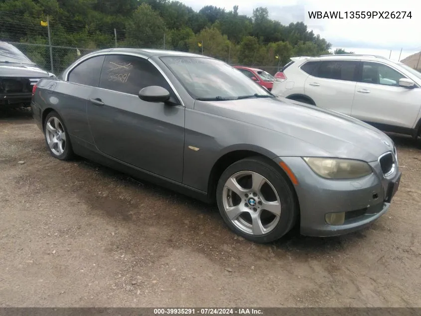 2009 BMW 328I VIN: WBAWL13559PX26274 Lot: 39935291