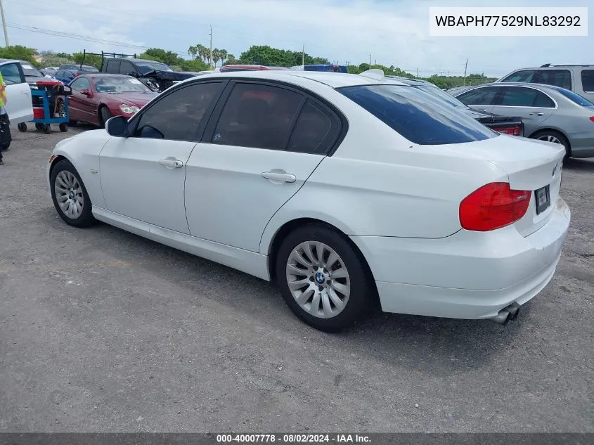 2009 BMW 328I VIN: WBAPH77529NL83292 Lot: 40007778