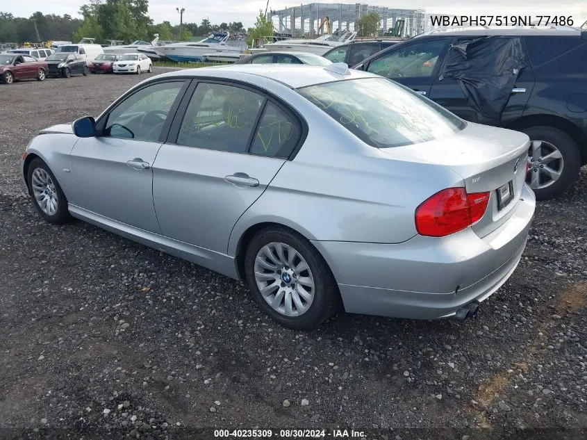 2009 BMW 328I VIN: WBAPH57519NL77486 Lot: 40235309