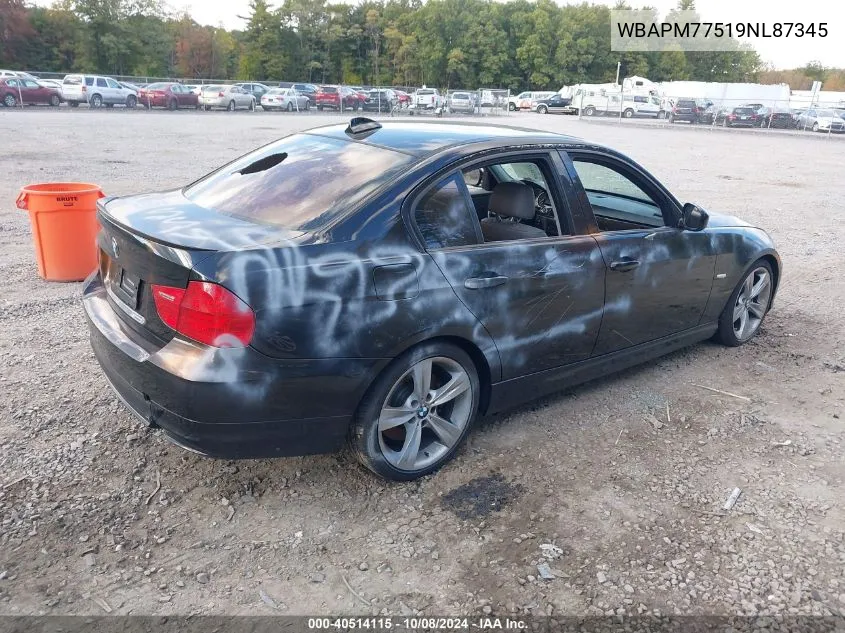 WBAPM77519NL87345 2009 BMW 335 I