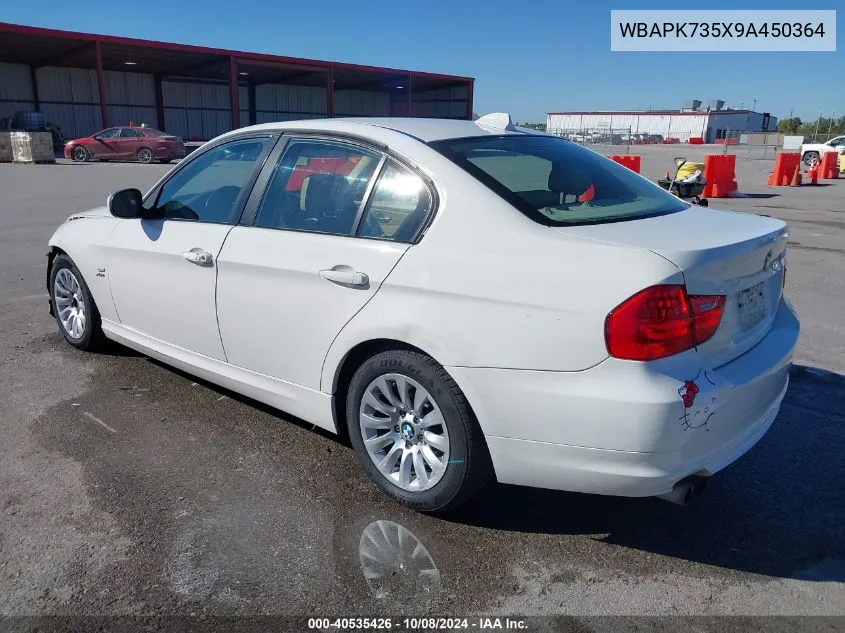 2009 BMW 328I xDrive VIN: WBAPK735X9A450364 Lot: 40535426