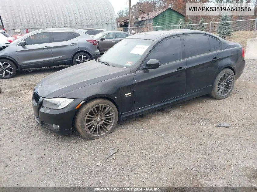 2009 BMW 328I xDrive VIN: WBAPK53519A643586 Lot: 40707952