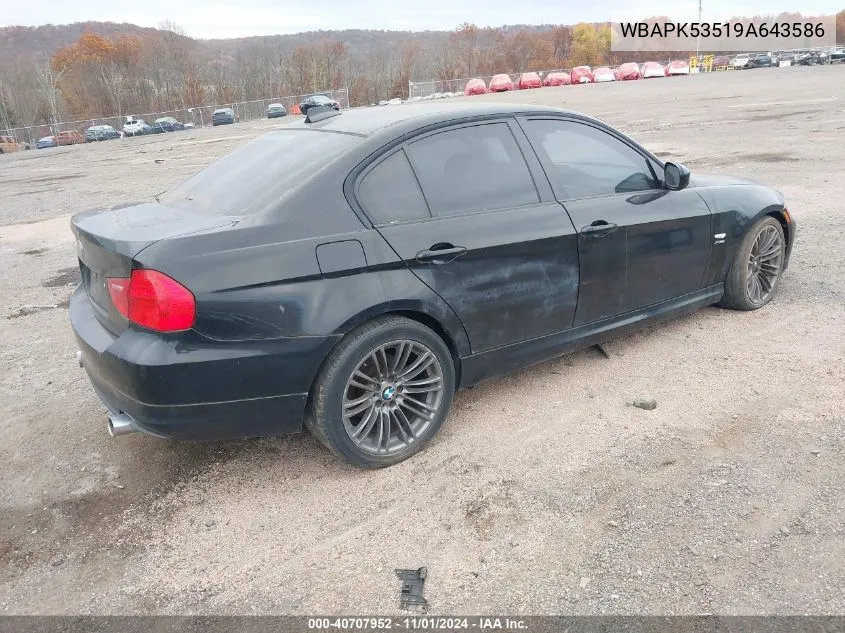 2009 BMW 328I xDrive VIN: WBAPK53519A643586 Lot: 40707952