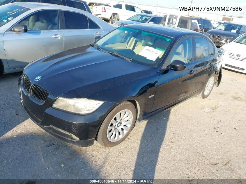 2009 BMW 328I VIN: WBAPH775X9NM27586 Lot: 40813646