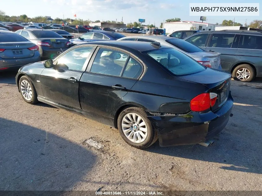 2009 BMW 328I VIN: WBAPH775X9NM27586 Lot: 40813646