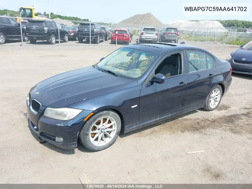 2010 BMW 3 Series VIN: WBAPG7C59AA641702 Lot: 12070020