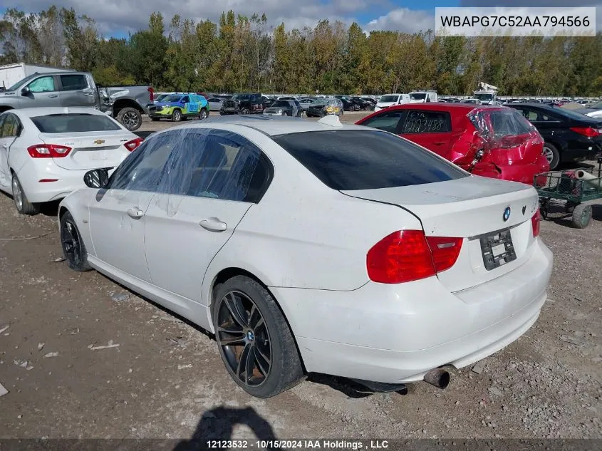 2010 BMW 3 Series VIN: WBAPG7C52AA794566 Lot: 12123532