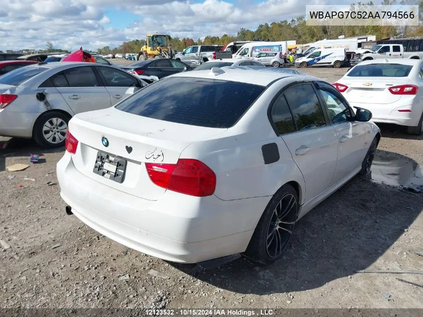 2010 BMW 3 Series VIN: WBAPG7C52AA794566 Lot: 12123532