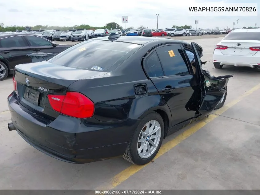 2010 BMW 328I VIN: WBAPH5G59ANM70826 Lot: 39882150