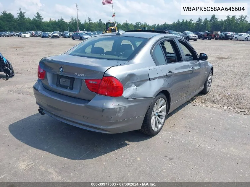 2010 BMW 328I xDrive VIN: WBAPK5C58AA646604 Lot: 39977503