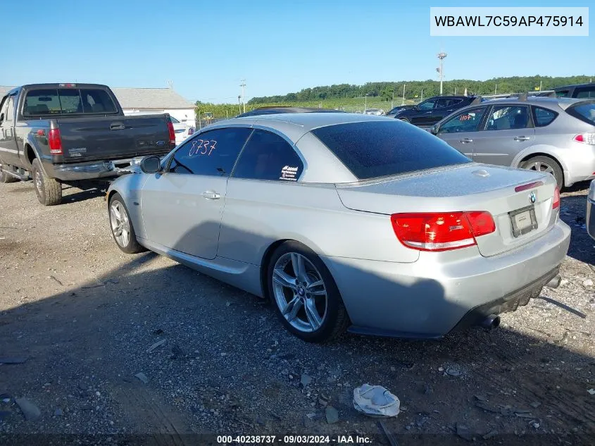 2010 BMW 335I VIN: WBAWL7C59AP475914 Lot: 40238737