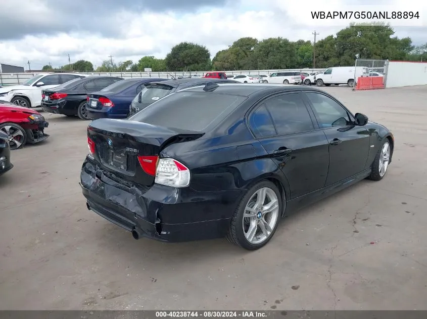 2010 BMW 335I VIN: WBAPM7G50ANL88894 Lot: 40238744