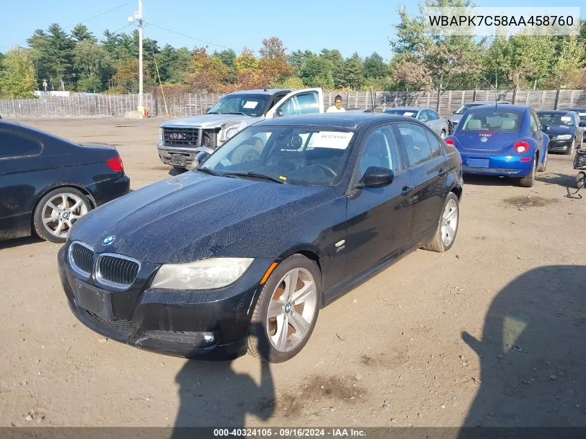 2010 BMW 328I xDrive VIN: WBAPK7C58AA458760 Lot: 40324105