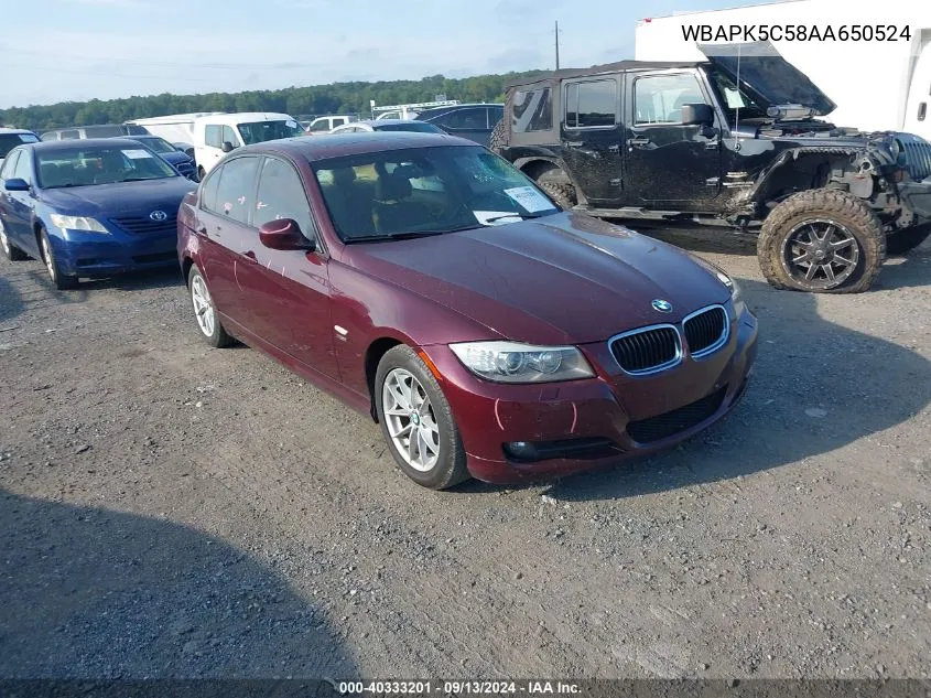 2010 BMW 328 Xi Sulev VIN: WBAPK5C58AA650524 Lot: 40333201