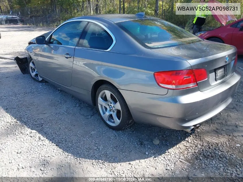 2010 BMW 328I xDrive VIN: WBAWV5C52AP098731 Lot: 40549790