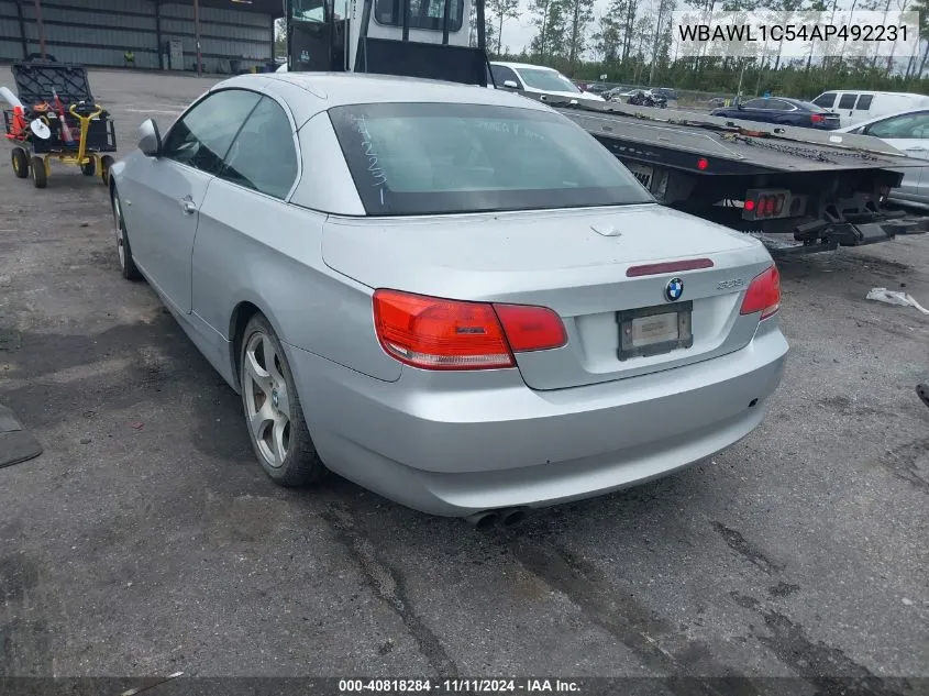 2010 BMW 3 Series 328I VIN: WBAWL1C54AP492231 Lot: 40818284