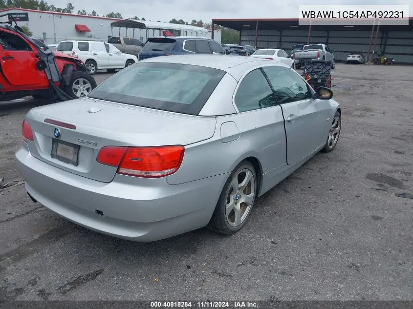 2010 BMW 3 Series 328I VIN: WBAWL1C54AP492231 Lot: 40818284