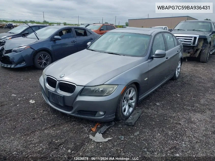 2011 BMW 3 Series VIN: WBAPG7C59BA936431 Lot: 12026578