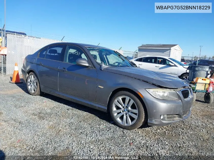 2011 BMW 3 Series 323I VIN: WBAPG7G52BNN18229 Lot: 12142150