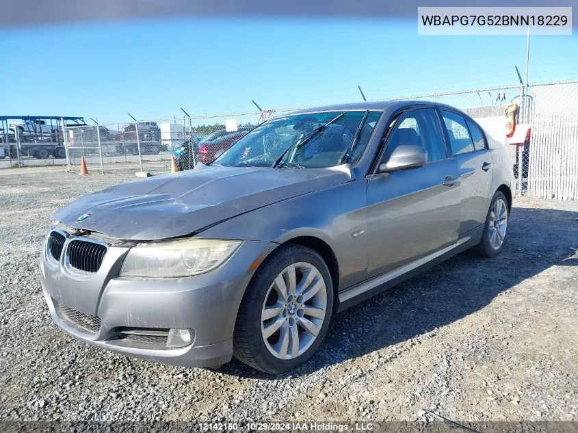 2011 BMW 3 Series 323I VIN: WBAPG7G52BNN18229 Lot: 12142150