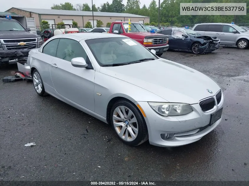 2011 BMW 328I VIN: WBADW3C53BE537750 Lot: 39420282