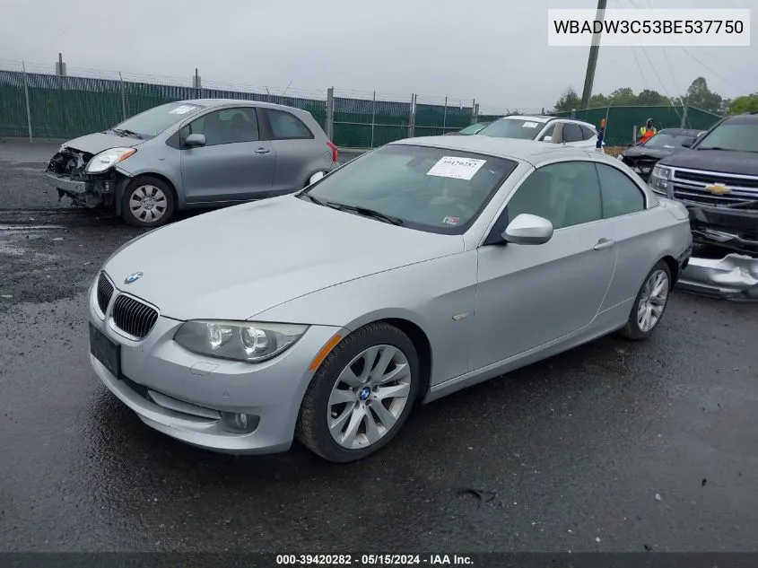 2011 BMW 328I VIN: WBADW3C53BE537750 Lot: 39420282