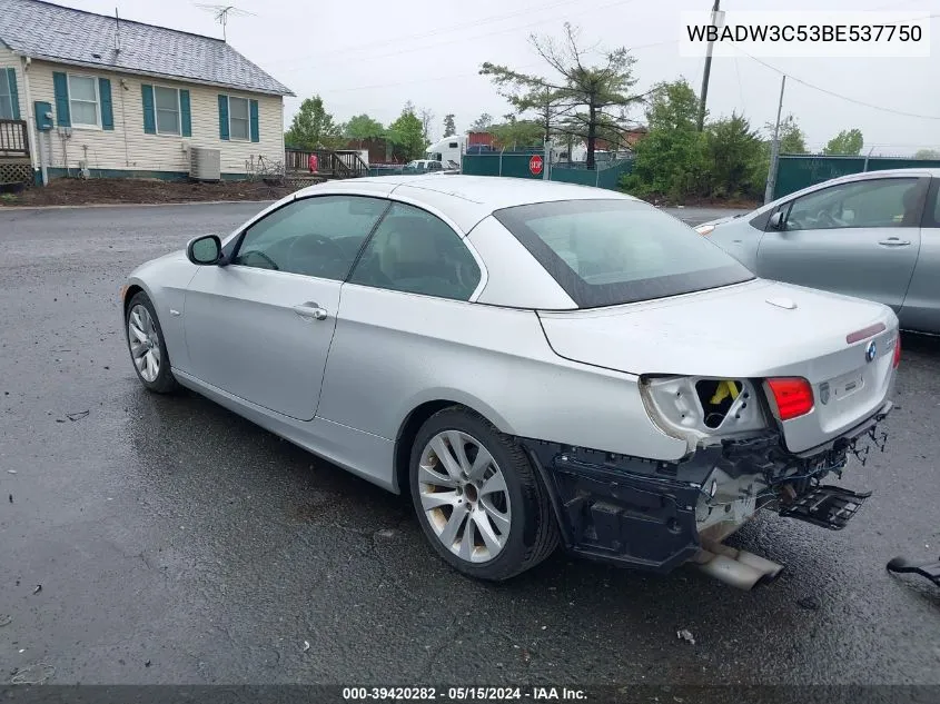 2011 BMW 328I VIN: WBADW3C53BE537750 Lot: 39420282