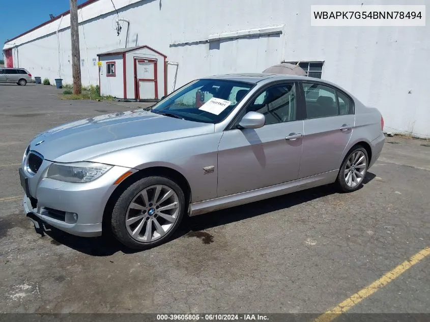 2011 BMW 328I xDrive VIN: WBAPK7G54BNN78494 Lot: 39605805