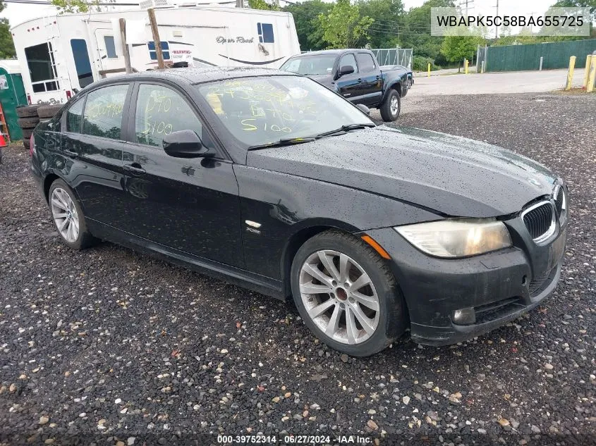 2011 BMW 328I xDrive VIN: WBAPK5C58BA655725 Lot: 39752314