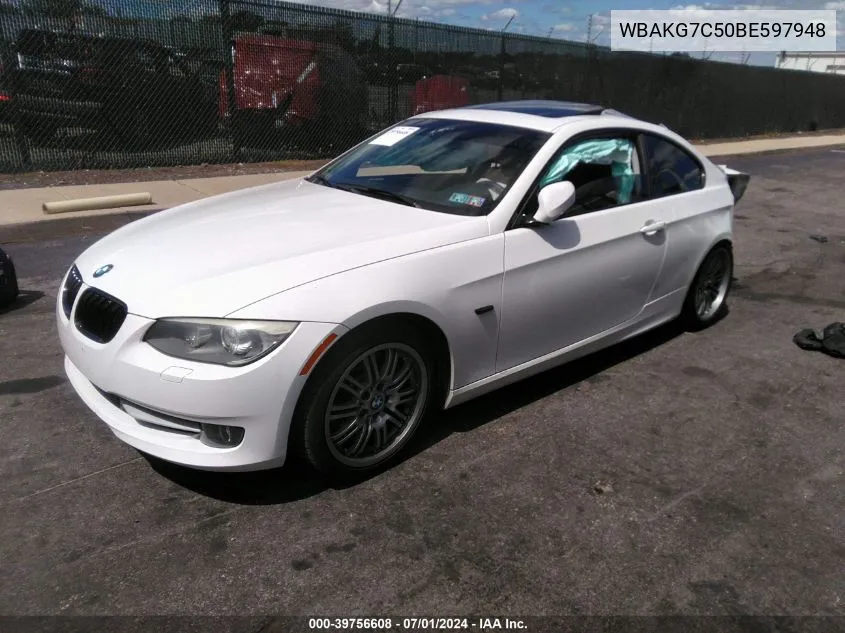 2011 BMW 335I VIN: WBAKG7C50BE597948 Lot: 39756608