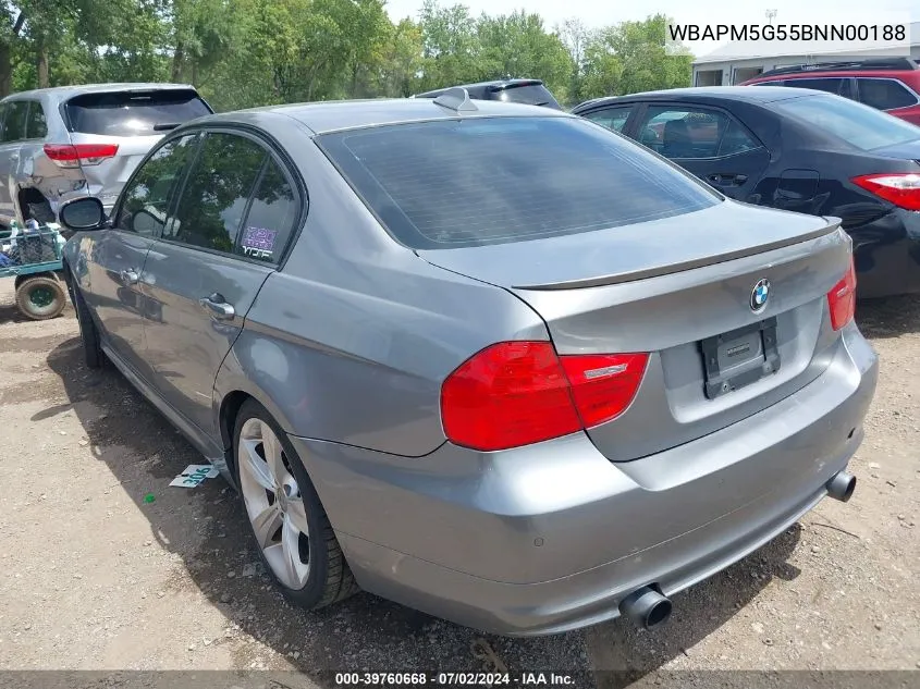 2011 BMW 335I VIN: WBAPM5G55BNN00188 Lot: 39760668