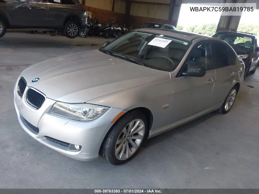 2011 BMW 328I xDrive VIN: WBAPK7C59BA819785 Lot: 39763393