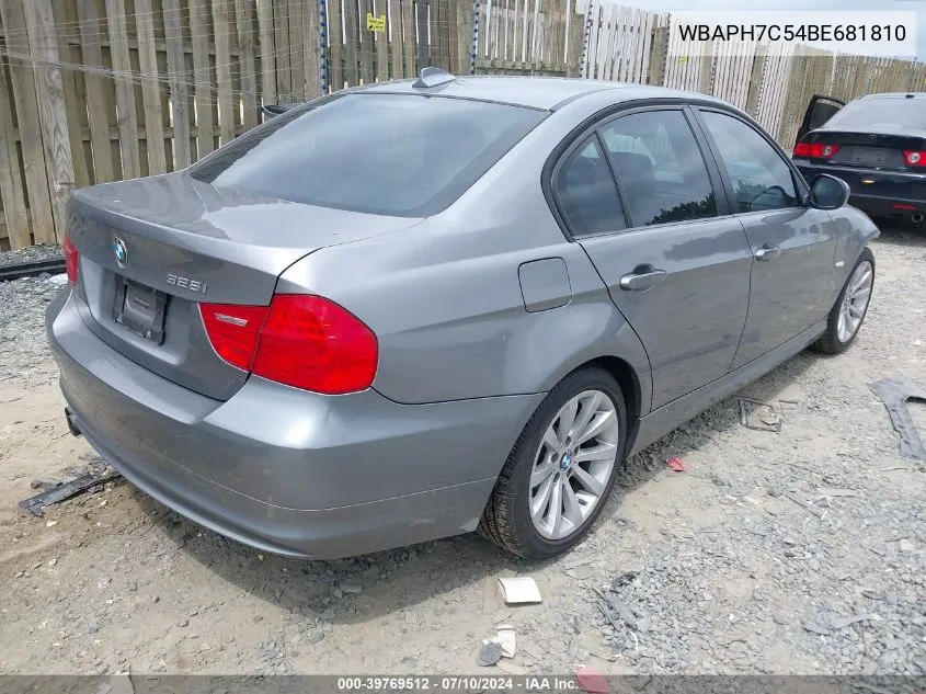 2011 BMW 328I VIN: WBAPH7C54BE681810 Lot: 39769512