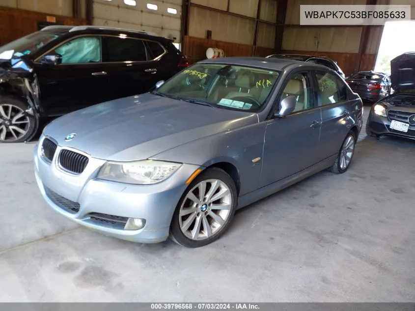 2011 BMW 328I xDrive VIN: WBAPK7C53BF085633 Lot: 39796568