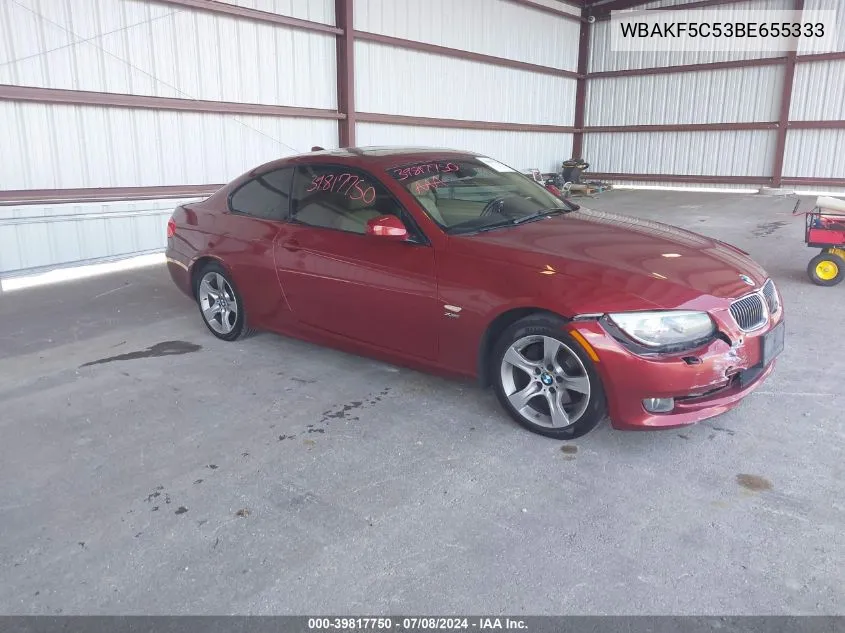 2011 BMW 328I xDrive VIN: WBAKF5C53BE655333 Lot: 39817750