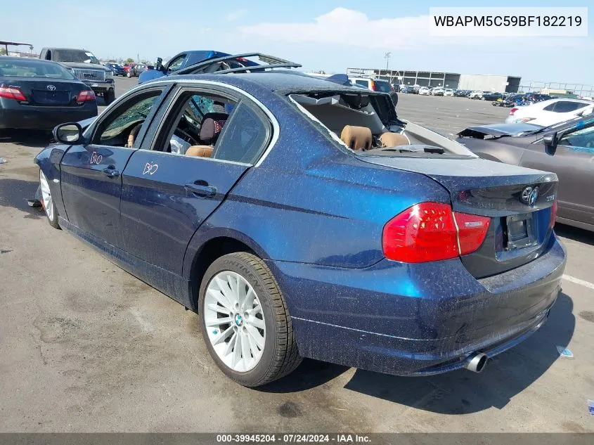 2011 BMW 335I VIN: WBAPM5C59BF182219 Lot: 39945204