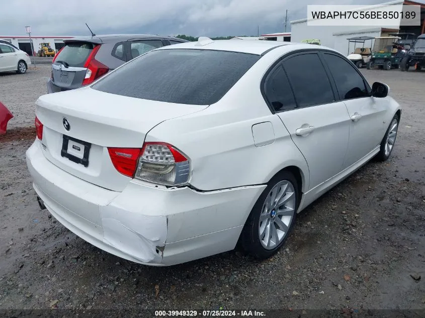 2011 BMW 328I VIN: WBAPH7C56BE850189 Lot: 39949329