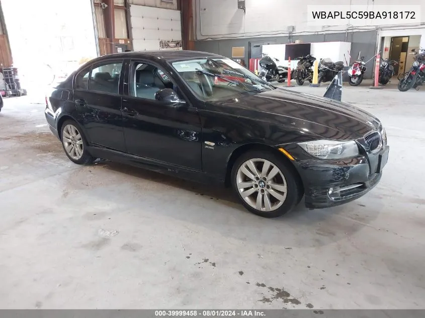 2011 BMW 335I xDrive VIN: WBAPL5C59BA918172 Lot: 39999458