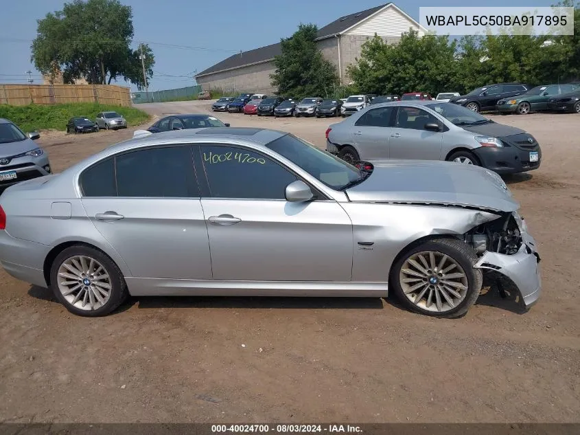 2011 BMW 335I xDrive VIN: WBAPL5C50BA917895 Lot: 40024700