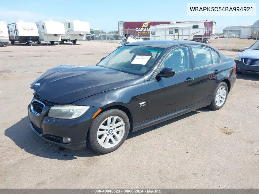 2011 BMW 328I xDrive VIN: WBAPK5C54BA994921 Lot: 40045523