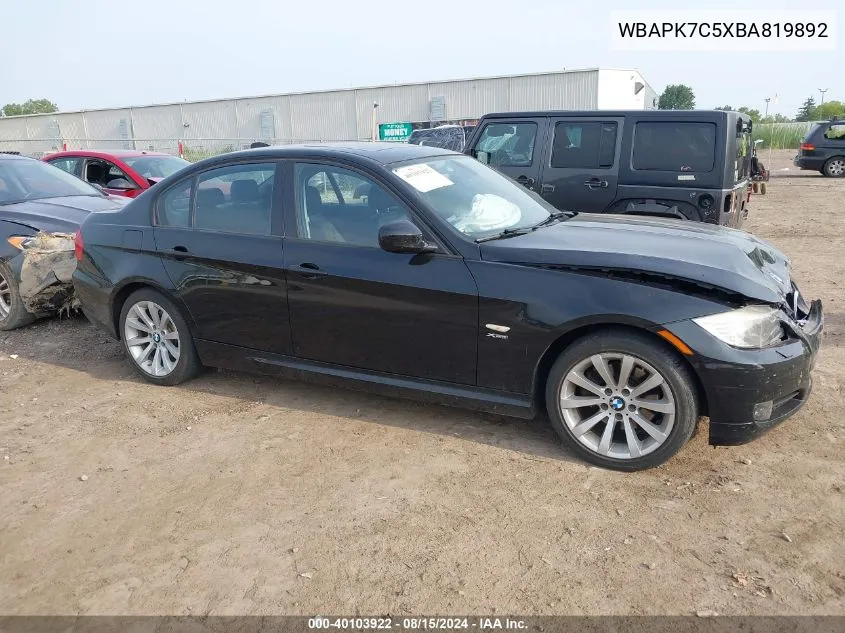 WBAPK7C5XBA819892 2011 BMW 328I xDrive