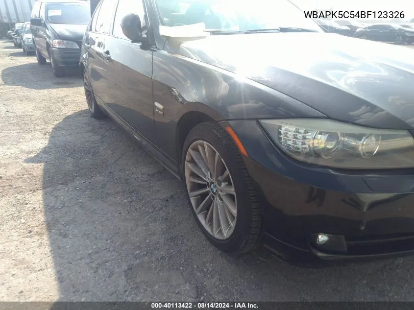 2011 BMW 328I xDrive VIN: WBAPK5C54BF123326 Lot: 40113422