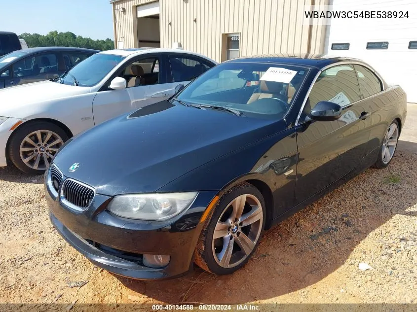 2011 BMW 328 I VIN: WBADW3C54BE538924 Lot: 40134588