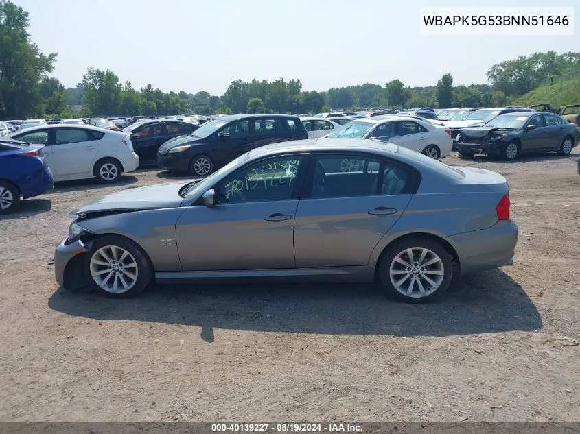 2011 BMW 328I xDrive VIN: WBAPK5G53BNN51646 Lot: 40139227