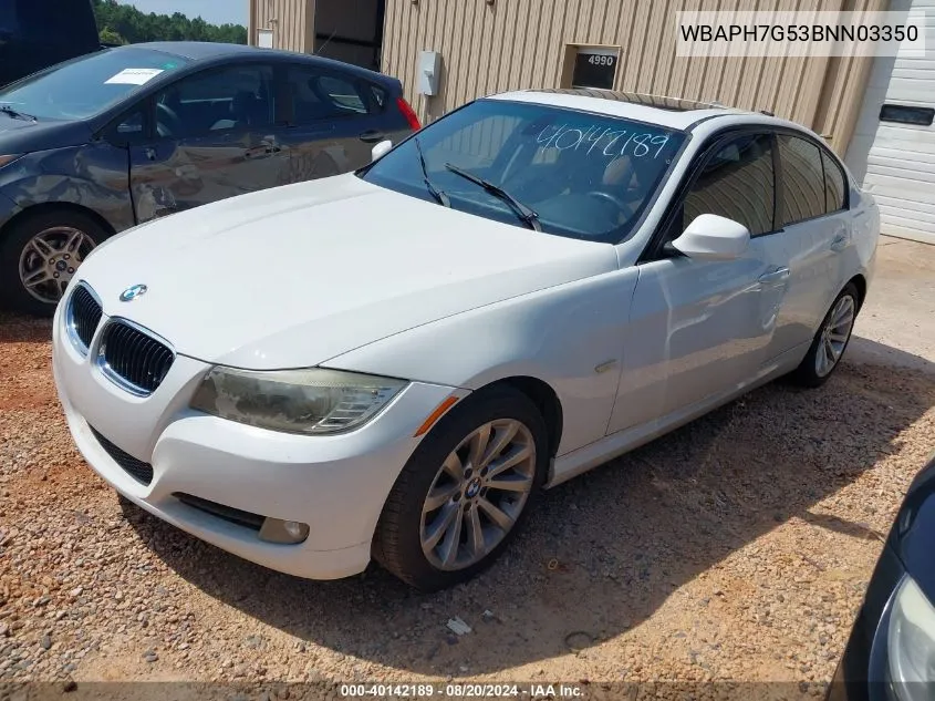 2011 BMW 328I VIN: WBAPH7G53BNN03350 Lot: 40142189