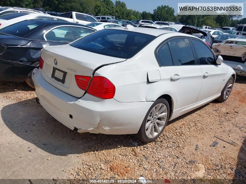 2011 BMW 328I VIN: WBAPH7G53BNN03350 Lot: 40142189